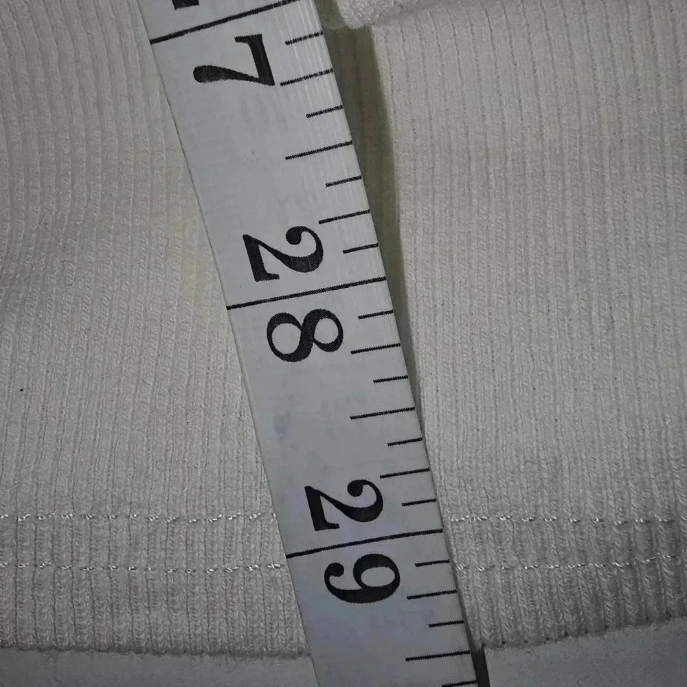 American Threads Rib Cut White Dress SZ M - Picture 8 of 12